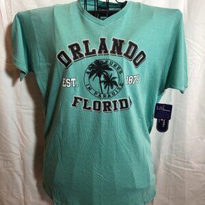 NWT U.S. Apparel MEDIUM Mens Orlando Short Sleeve Teal T Shirt